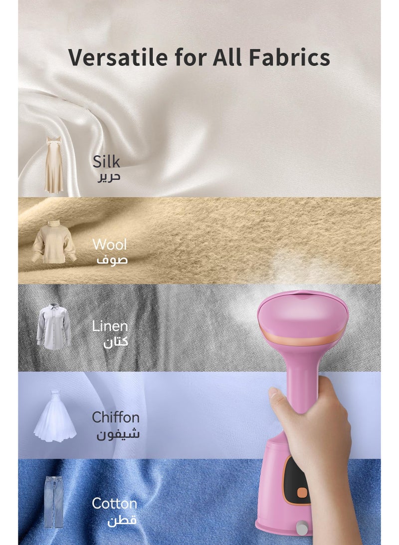 ULHYC 1200W High-Power Handheld Steam Iron with 30-Second Fast Heat-Up, 5 Smart Modes, Suitable for All Fabrics, Effective Wrinkle Removal, Portable Design, Pink | Gift Recommendation - Image 5