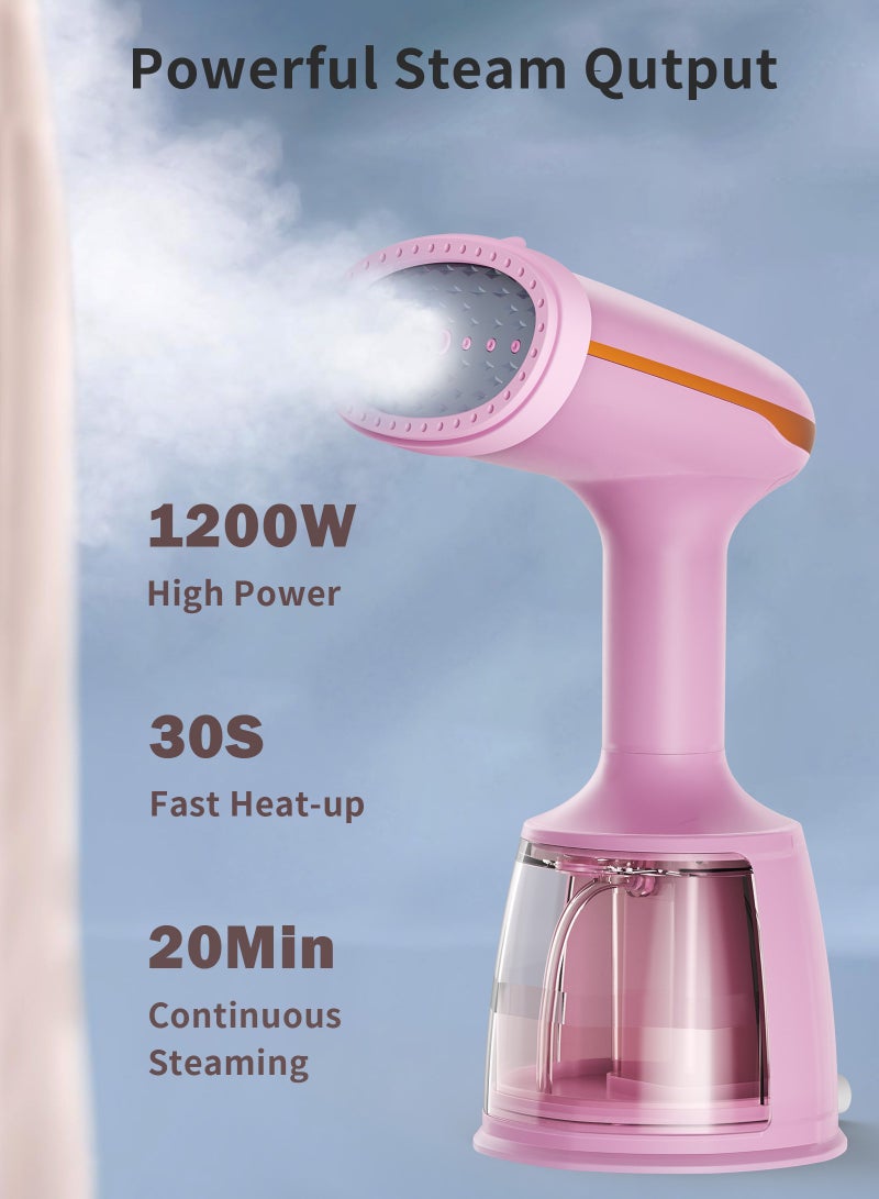 ULHYC 1200W High-Power Handheld Steam Iron with 30-Second Fast Heat-Up, 5 Smart Modes, Suitable for All Fabrics, Effective Wrinkle Removal, Portable Design, Pink | Gift Recommendation - Image 2