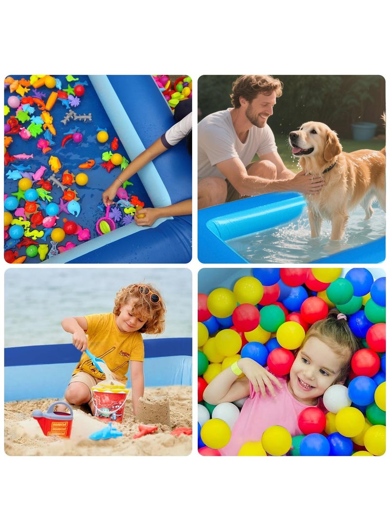 ACYYH Inflatable Family Swimming Pool, Rectangular Design with Fun Cartoon Print, Blue - Image 5