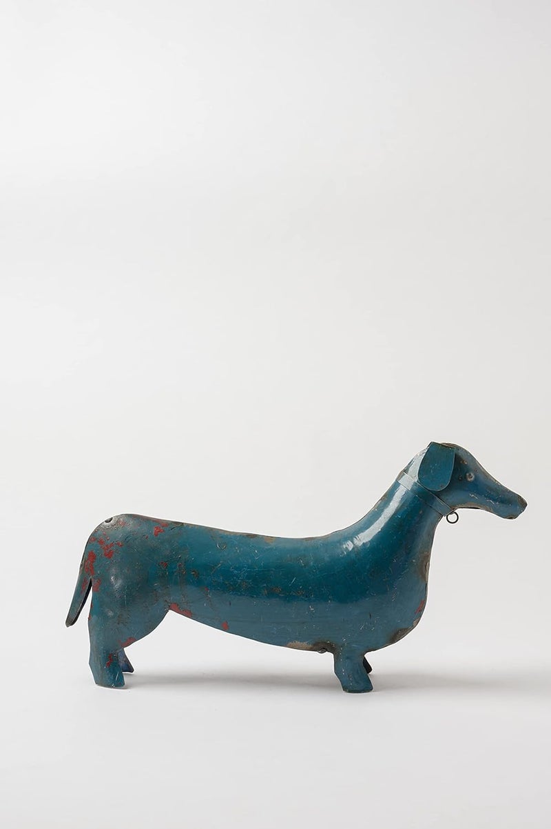 DaCultur De Kulture Handcrafted Reclaimed Iron Vintage Dog Decorative Collectible Figurine showpiece Beautify Home Office Holiday dcor Blue Dog - Image 1