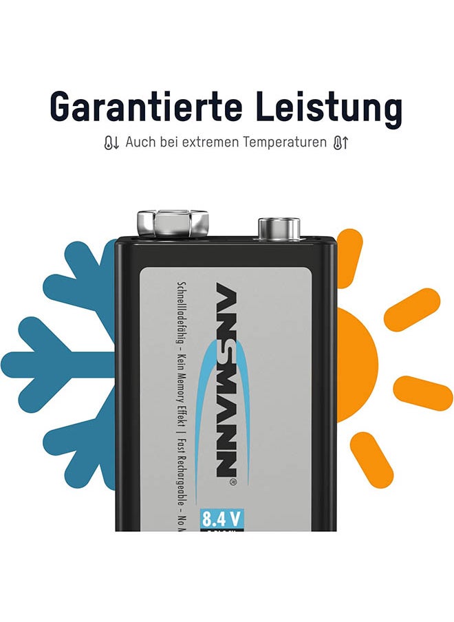 ANSMANN 9V Block Rechargeable Battery - 300Mah Nimh Low Self Discharge Maxe Technology  - Image 4
