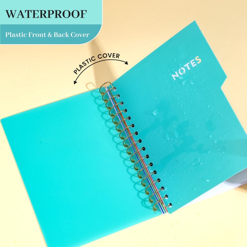 CAGIE Spiral Notebooks for School Work with Removable Dividers Tabs, Small A5 5 Subject Notebook College Ruled, Lined Journaling Notebook for Women Men Writing, Black - Image 5