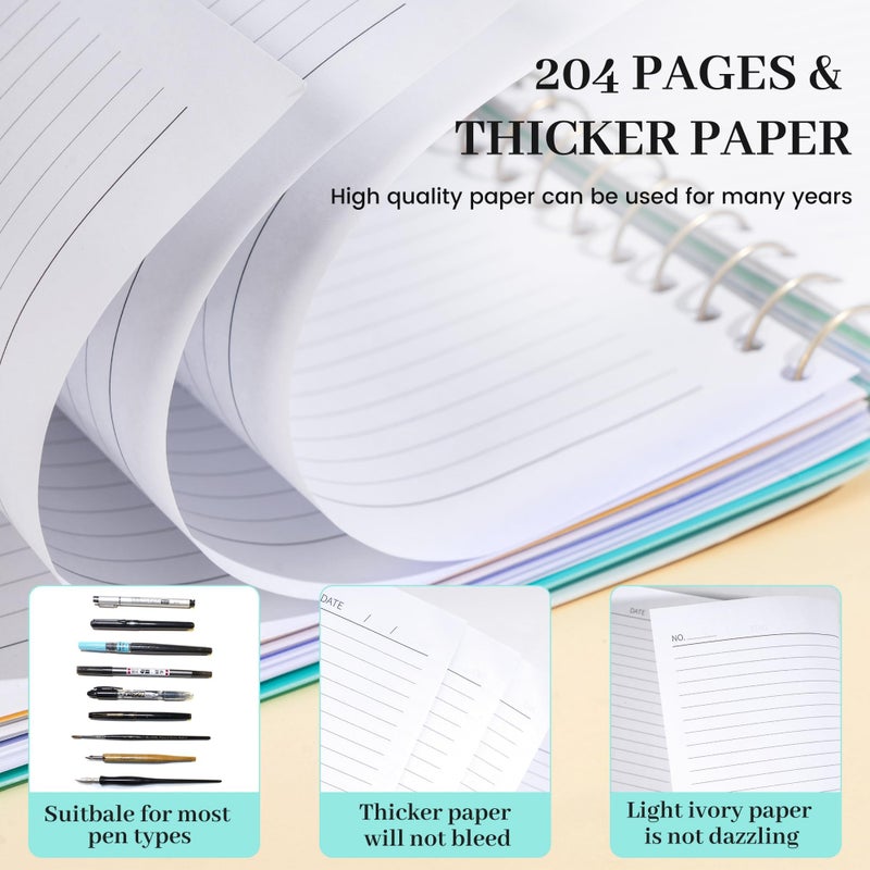 CAGIE Spiral Notebooks for School Work with Removable Dividers Tabs, Small A5 5 Subject Notebook College Ruled, Lined Journaling Notebook for Women Men Writing, Black - Image 4