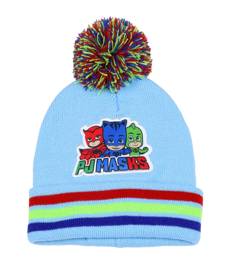 PJMASKS PJ Masks Toddler Boy's Embroidered Winter Hat and Mittens Set, 2-4T, Sky Blue - Image 2