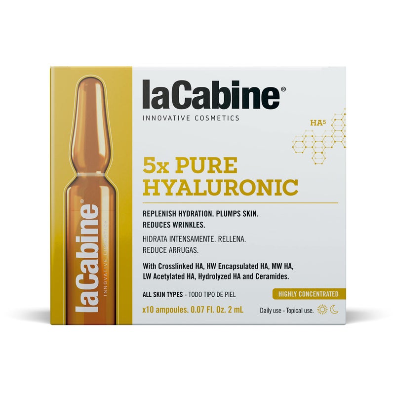 La Cabine laCabine 5x Pure Hyaluronic Ampoule Serum for an antiaging plumping effect with 5 Types of Hyaluronic Acid and Ceramides - Image 2