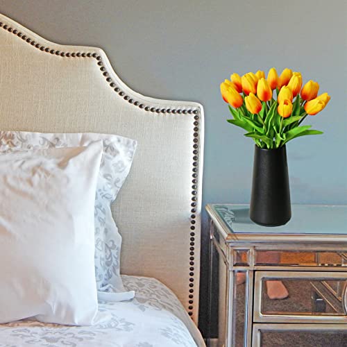 Mandy's Artificial Tulips 20 Stems Sunset PU Faux Flowers for Wedding Home Decor 13.5 Inch - Image 4