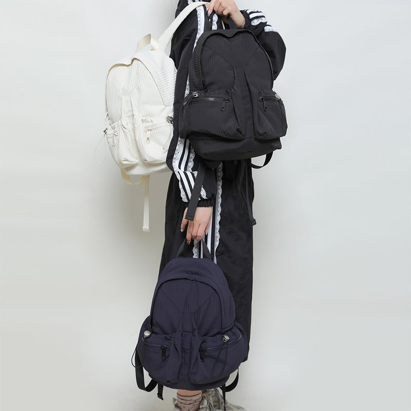 2026 Korean Fashion Pleated Backpack Lightweight Waterproof Travel Commuter Bag for Women - Image 5