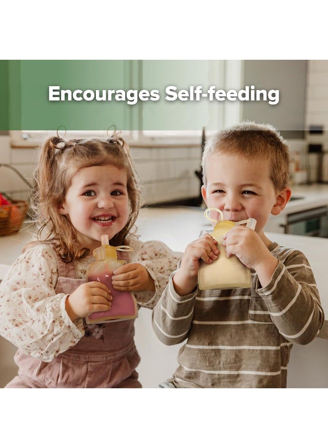 Haakaa Reusable Pouches for Toddlers, Food Grade Silicone, 4oz, 2 Pack - Image 3