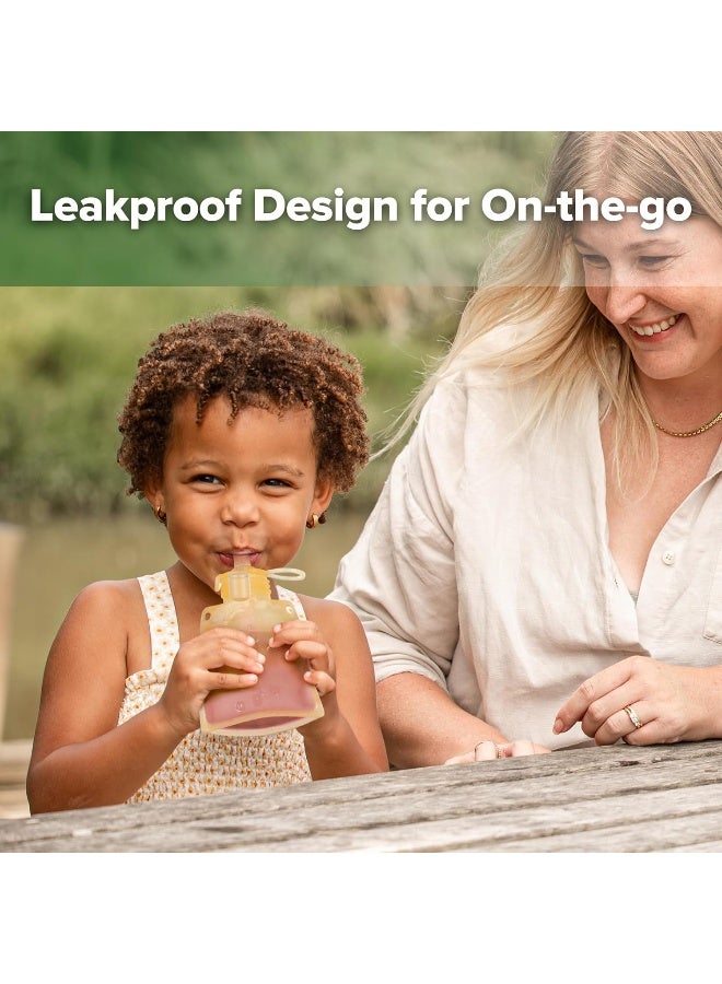 Haakaa Reusable Pouches for Toddlers, Food Grade Silicone, 4oz, 2 Pack - Image 5