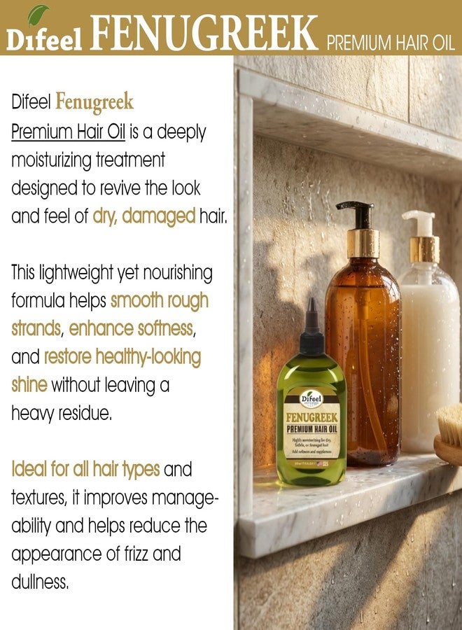Difeel Fenugreek Premium Hair Oil 7.1 Ounce - Fenugreek Oil for Hair, Pre or Post Shampoo Treatment for All Hair Types - Image 4
