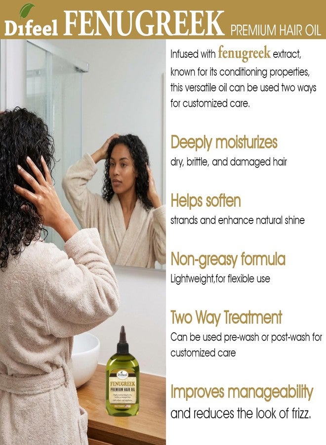 Difeel Fenugreek Premium Hair Oil 7.1 Ounce - Fenugreek Oil for Hair, Pre or Post Shampoo Treatment for All Hair Types - Image 5