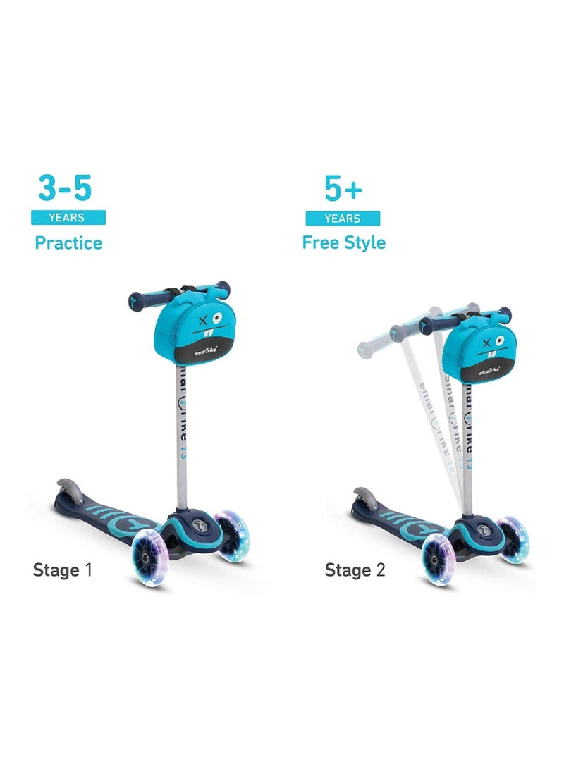 smart trike SmarTrike Scooter T3 Blue w/Safety Gear - Image 2