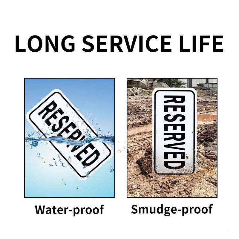 Enjoyist 2 Pack Reserved Sign, 12""X 6"" - .040 Aluminum Reflective Sign Rust Free Aluminum-Uv Protected And Weatherproof - Image 4