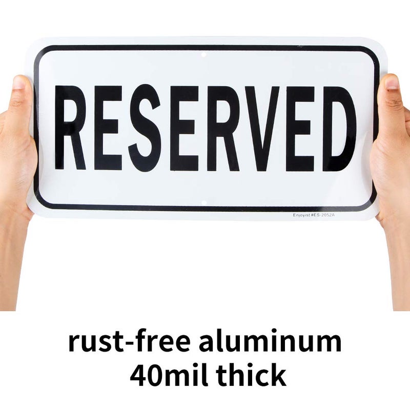 Enjoyist 2 Pack Reserved Sign, 12""X 6"" - .040 Aluminum Reflective Sign Rust Free Aluminum-Uv Protected And Weatherproof - Image 3
