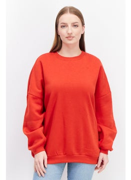 Don't Call Me Jennyfer Women Oversized Pull Over Long Sleeve Sweatshirts, Red  - Image 1