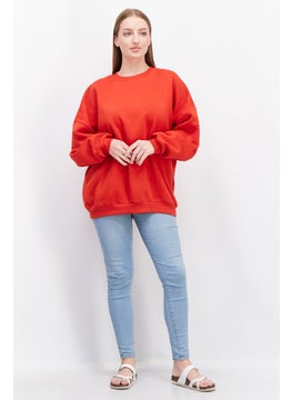 Don't Call Me Jennyfer Women Oversized Pull Over Long Sleeve Sweatshirts, Red  - Image 4