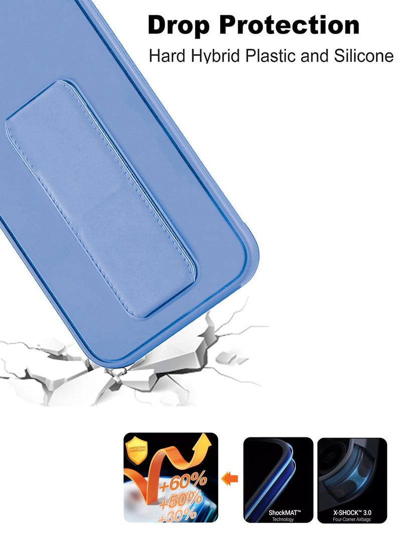 Wtech Hand Grip Foldable Magnetic Kickstand Wrist Strap Finger Grip With Built-In Iron Case Cover For Samsung Galaxy A05s 4G 2023 Sky Blue - Image 5