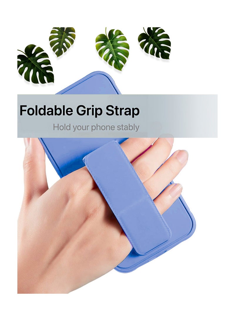 Wtech Hand Grip Foldable Magnetic Kickstand Wrist Strap Finger Grip With Built-In Iron Case Cover For Samsung Galaxy A05s 4G 2023 Sky Blue - Image 2