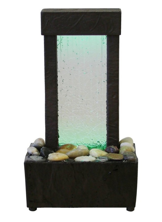 Nature's Mark Nature's Mark 10" H Crackled Glass Light Show Tabletop Water Fountain with Natural River Rocks and Color Changing LED Lights (Corded)  - Image 4