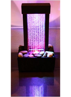 Nature's Mark Nature's Mark 10" H Crackled Glass Light Show Tabletop Water Fountain with Natural River Rocks and Color Changing LED Lights (Corded)  - Image 3