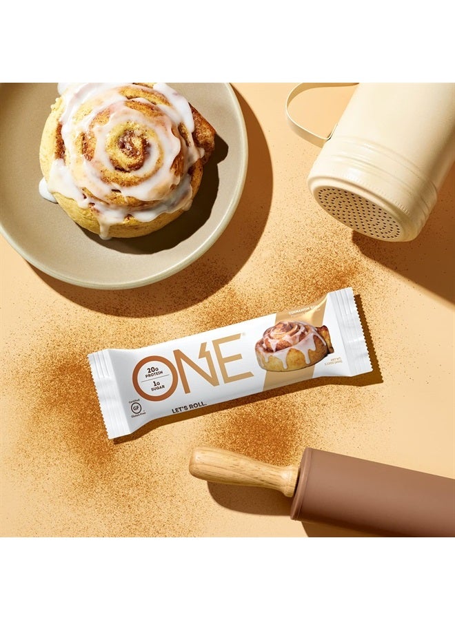 One Protein Bars, Cinnamon Roll, Gluten Free Protein Bars with 20g Protein and Only 1g Sugar, Guilt-Free Snacking for High Protein Diets, 2.12 oz (12 Count) - Image 4