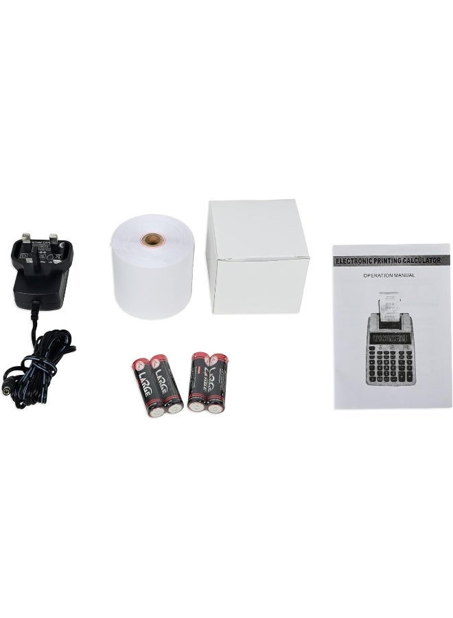 FIS 2 Color Printing Calculator with Paper Roll & AC Adapter, 12 Digits, Black - Image 3