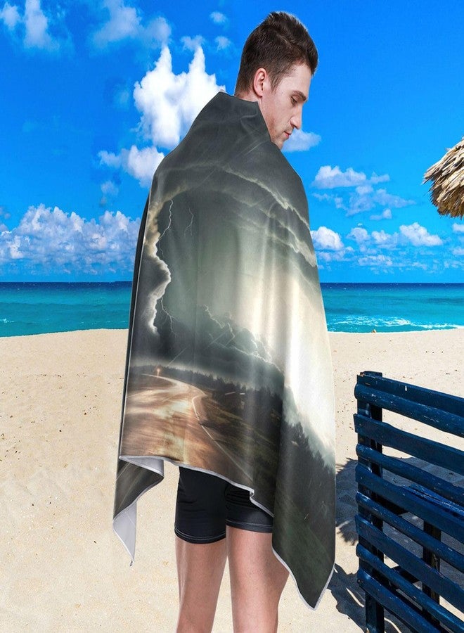 KEEPREAL Black Tornado Beach Towel Super Absorbent Oversized Travel Towels, Lightweight Quick Dry Towel for Swimming Camping Holiday, 30”X60” - Image 4
