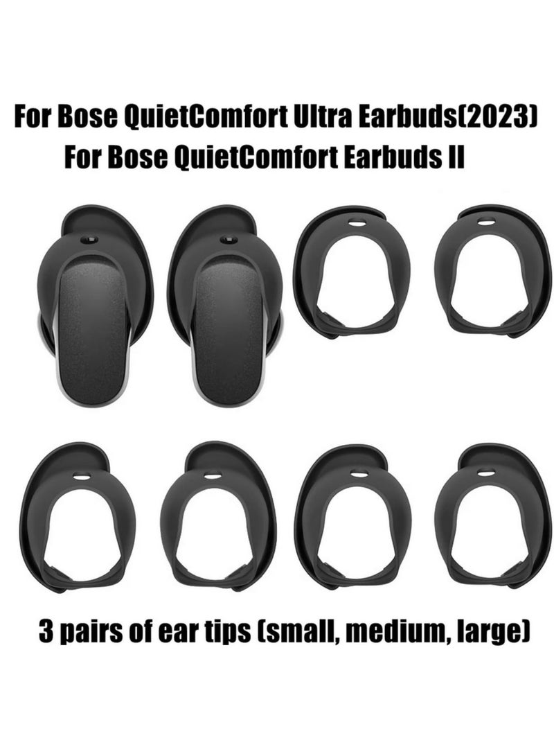 3 Pairs Silicone Replacement Earbud Tips for Bose QuietComfort Earbuds II/Ultra Dustproof Non-Slip Ear Covers Secure & Comfortable Fit for Sports Running Jogging  - Image 2