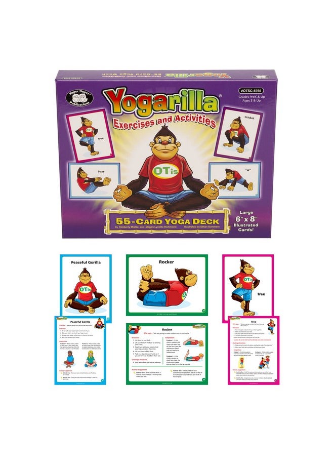 Super Duper Publications Super Duper Publications | Yogarilla® Exercises and Activities Yoga Fun Deck | Occupational Therapy Flash Cards | Core Strength and Balance Training | Educational Learning Resources or Children  - Image 2