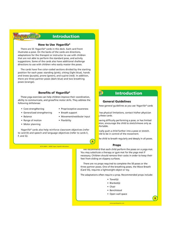 Super Duper Publications Super Duper Publications | Yogarilla® Exercises and Activities Yoga Fun Deck | Occupational Therapy Flash Cards | Core Strength and Balance Training | Educational Learning Resources or Children  - Image 3