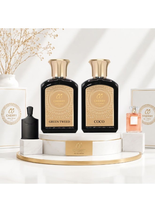Luxury Green & Coco Bundle | Green Tweed Cherry 75ml + Coco Cherry 75ml Eau De Parfum