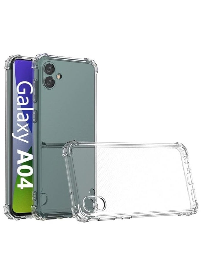 Generic ELMO3EZZ Samsung Galaxy A04 Clear Case Ultra Crystal Thin Transparent Protective Back Cover Soft Flexible Bumper Hybrid Silicone [Shock Absorption] Case For Samsung A04 (Transparent)  - Image 1