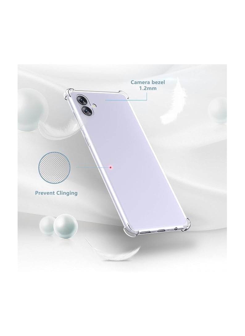Generic ELMO3EZZ Samsung Galaxy A04 Clear Case Ultra Crystal Thin Transparent Protective Back Cover Soft Flexible Bumper Hybrid Silicone [Shock Absorption] Case For Samsung A04 (Transparent)  - Image 2
