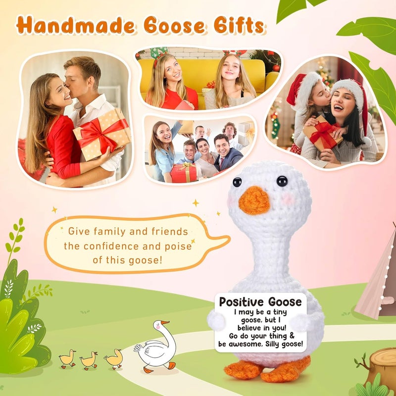 TERRIFI Positive Pocket Goose Doll, Funny Emotional Support Knitted Goose Toy with Positive Card, Woolen Crochet, Cheer Up Graduation Gift, Encouragement for Friends - Image 5