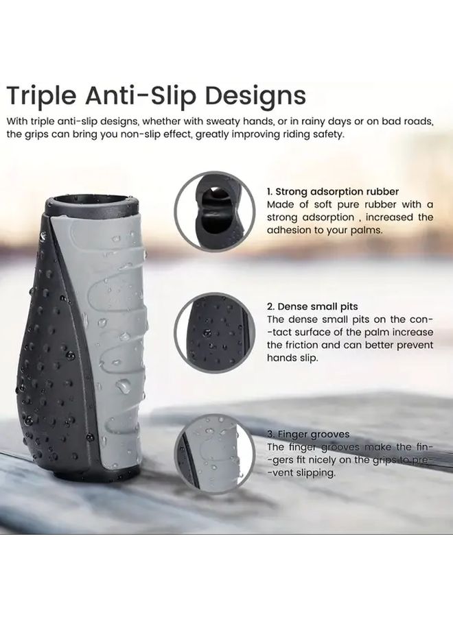 Universal Soft Rubber Bike Handlebar Grips 1 Pair Non Slip for MTB BMX E Bike - Image 4