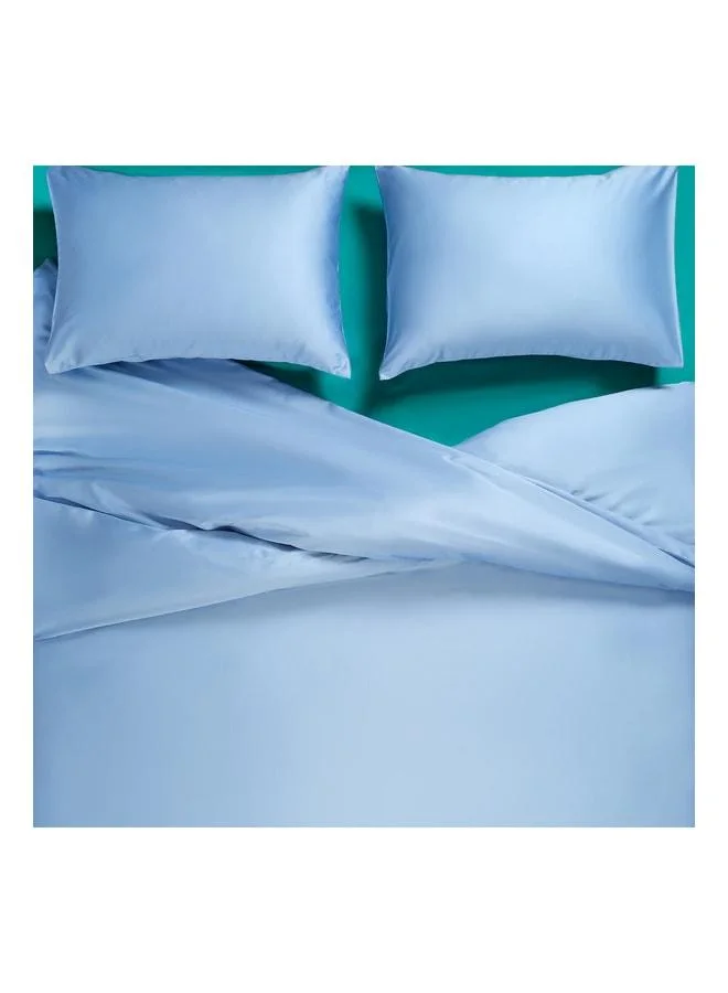 Zsa Zsa Zsu  Solid Blue 2‑Piece Cotton Satin Pillowcase  | Best Price UAE