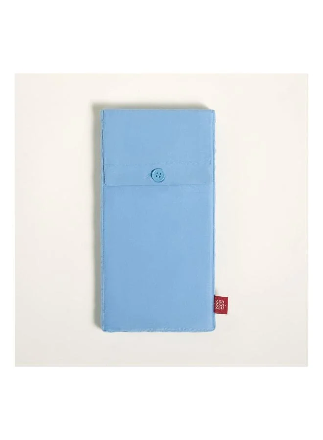 Zsa Zsa Zsu  Solid Blue 2‑Piece Cotton Satin Pillowcase  | Best Price UAE