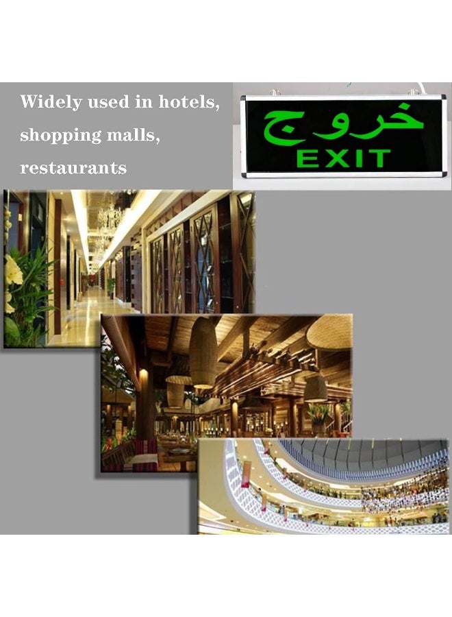 melfi Pack Of 2 Led Emergency Exit Sign Lighting Board For Entertainment Venues, Supermarkets, Hotels, Hospitals, Library Etc - Image 3