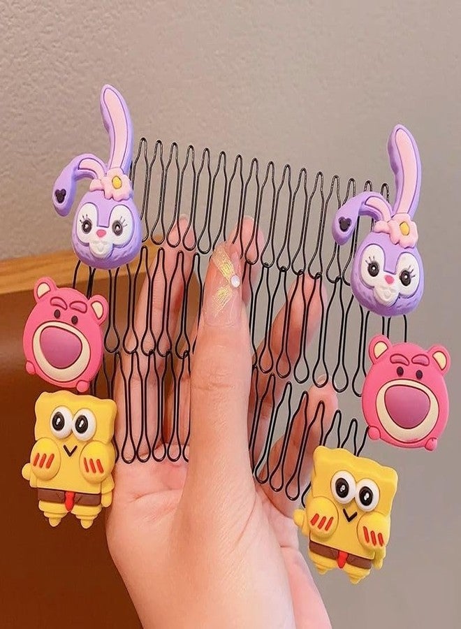 MYSELF Cute Cartoon Animal Style Non-slip Comb Hair Clip, Broken Hair Barrette, Bangs Fixed Insert Comb, Pack of 5 - Image 3