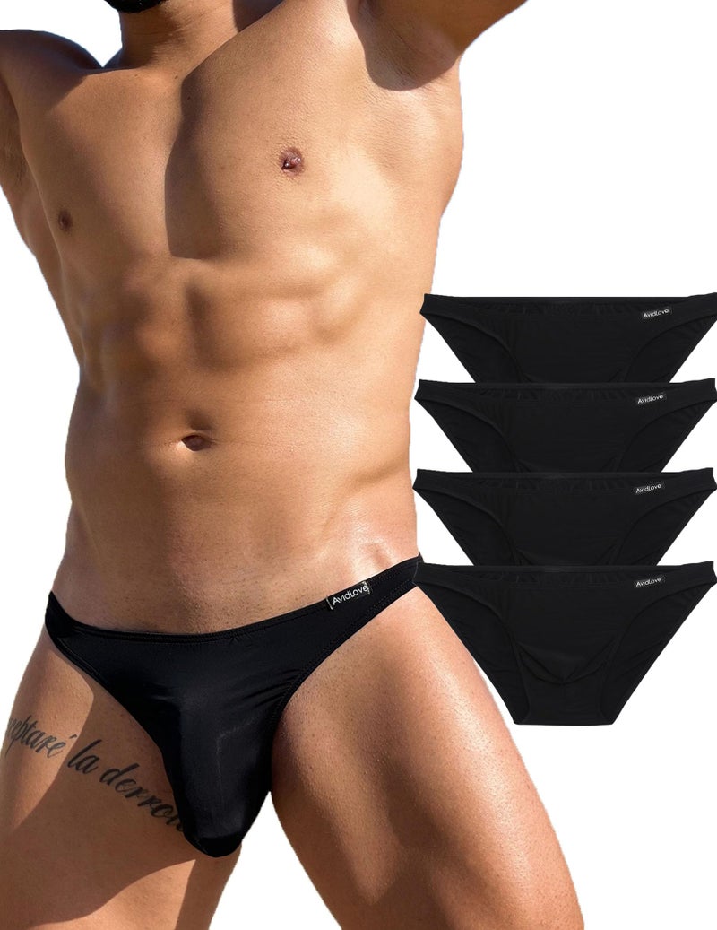 Avidlove Underwear Men's 4 Pack Classic Low Rise Stretchy Hip Briefs Bikini - Image 1