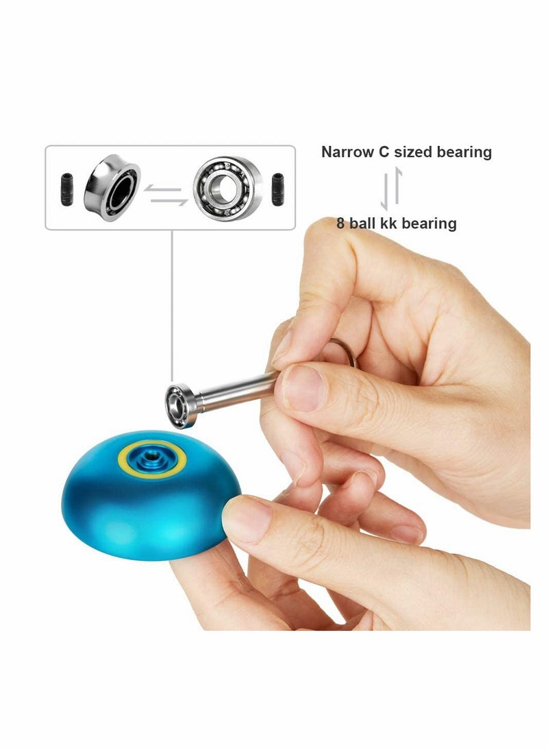 Professional Shark-Blue Responsive Yoyo Set for Kids with Metal Alloy Design Unresponsive Bearing Tool Gloves and 5 Strings  - Image 2
