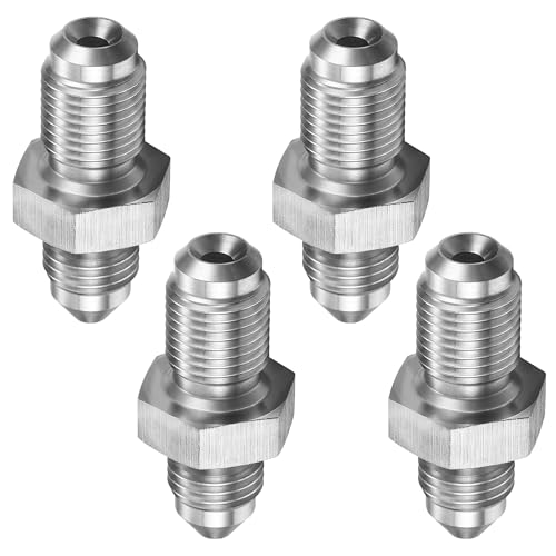 Cotonlake 3AN Male to M10x10 Male Inverted Flare Stainless Steel Brake Adapter Fitting Connector4pcs - Image 1