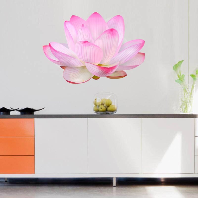Rawpockets Rawpockets Decals Divine Lotus Flower Medium Size Acrylic Wall Sticker Wall Coverage Area Height 45 cms X Width 60 cmsPack of 1  - Image 2