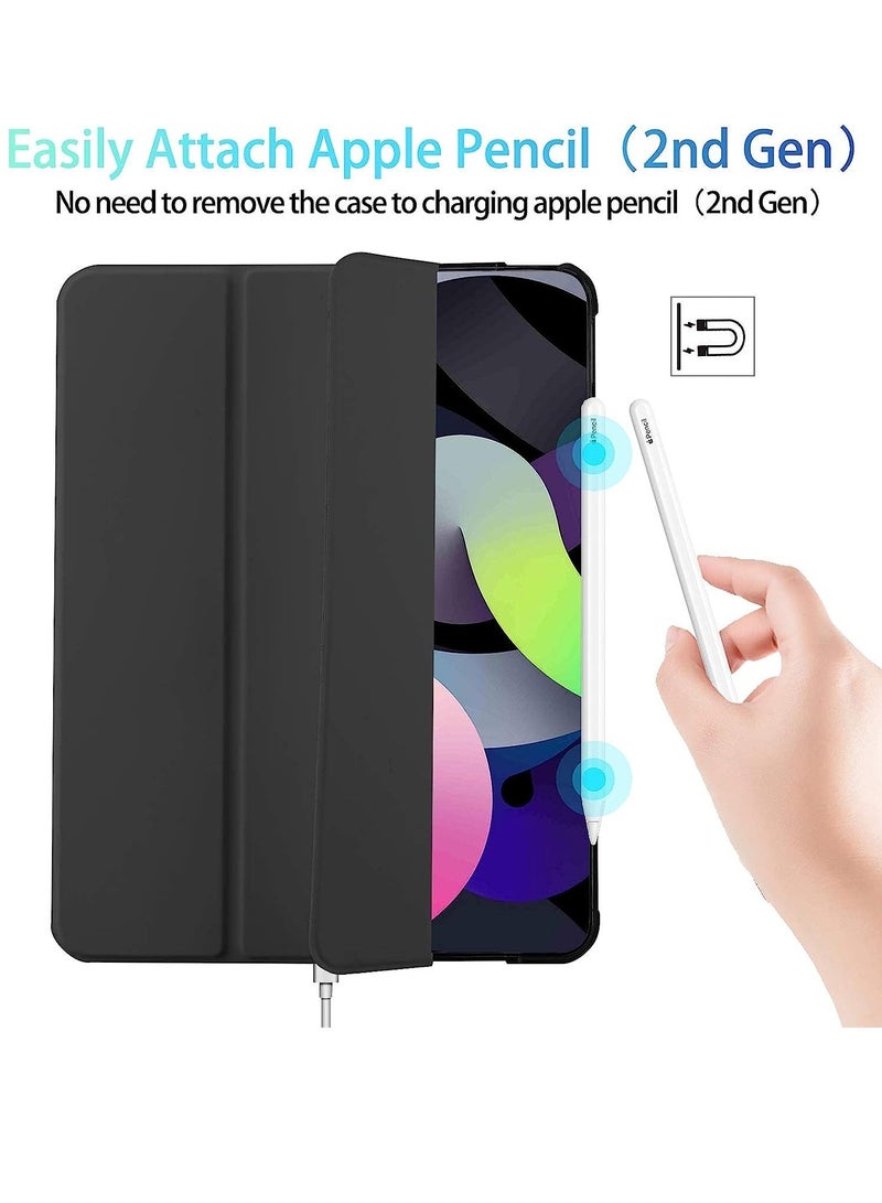 ELTRAZONE iPad Air 4 Case 2020, iPad Air 4th Generation Case with Pencil Holder [Full Body Protection + Apple 2nd Pencil Charging and Auto Wake/Sleep] Smart Stand Cover Case for iPad Air 4 10.9 (Black) - Image 3