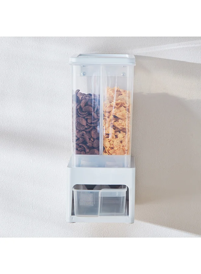 Home Box Essential Wall Hanging Twin Grain Holder with Cup 16 x 32 x 21 cm