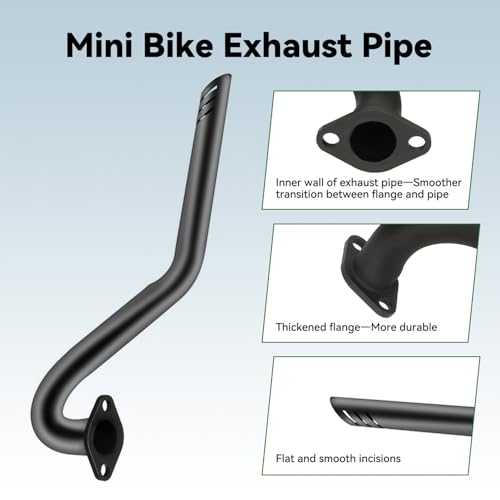 XIKOBY Upgraded Exhaust Pipe Center Exit Compatible with Coleman CT100U Massimo MB100 FRP GMB100 Rascal Lite Mini Bike Predator 79cc 98cc 99cc 30HP 154F Engine Parts Black - Image 3