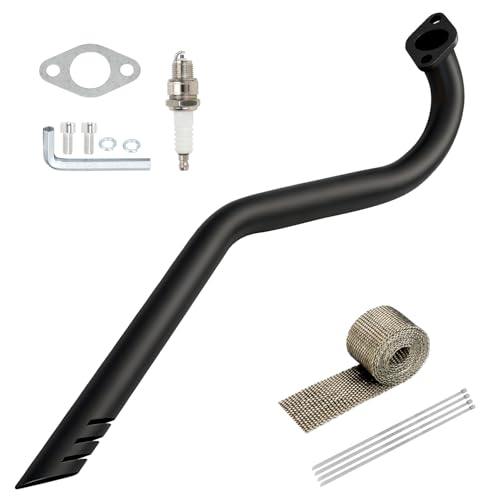 XIKOBY Upgraded Exhaust Pipe Center Exit Compatible with Coleman CT100U Massimo MB100 FRP GMB100 Rascal Lite Mini Bike Predator 79cc 98cc 99cc 30HP 154F Engine Parts Black - Image 1