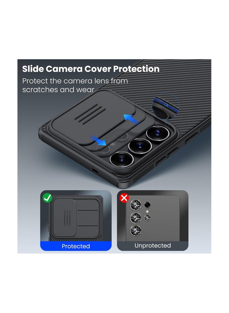 Nillkin CamShield Pro Case for Samsung Galaxy S25 Ultra Protective PC+TPU Hybrid Cover with Sliding Camera Shield, Airbag Corner Defense & Sleek Anti-Fingerprint Finish – Black - Image 2