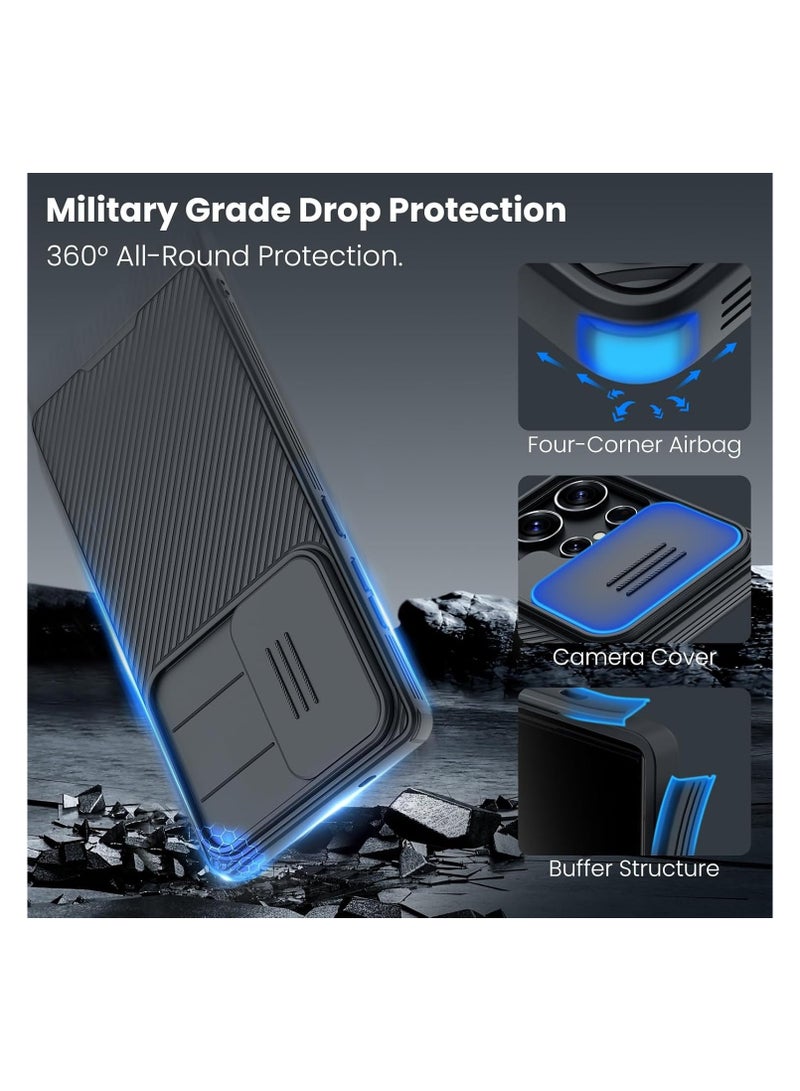 Nillkin CamShield Pro Case for Samsung Galaxy S25 Ultra Protective PC+TPU Hybrid Cover with Sliding Camera Shield, Airbag Corner Defense & Sleek Anti-Fingerprint Finish – Black - Image 5
