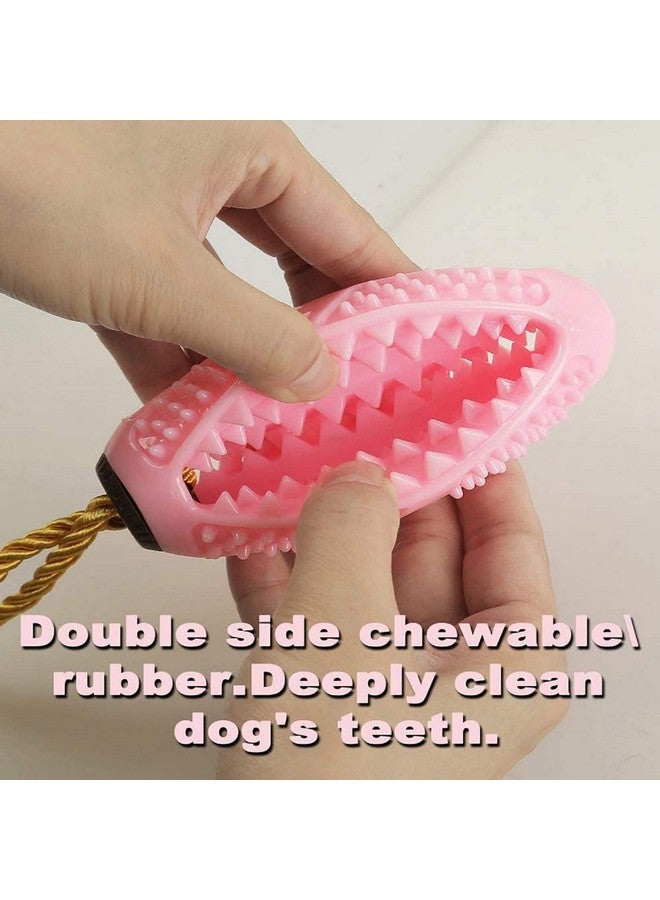 Emily Pets Rubber Dog Feeder Toys Chewable Light Rugby Ball Design, Natural Rubber Toy, Playing Toys For Dogs, Puppies, And Cats (Pink) - Image 2